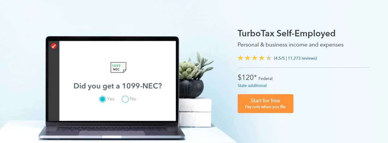 screenshot of turbotax self employed software for Uber TurboTax partnership post