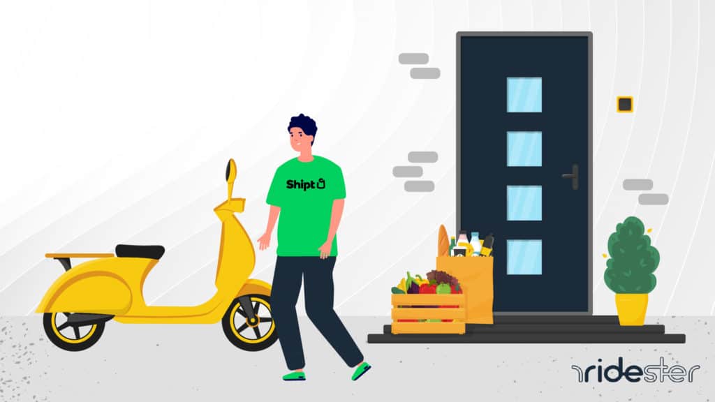 vector graphic demonstrating can Shipt leave groceries at your door