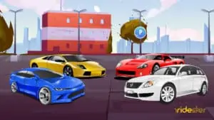 vector graphic showing a handful of the best cars on turo