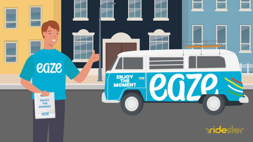 vector graphic showing a man driving for eaze