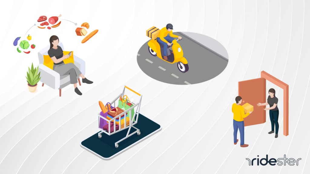 vector graphic showing free grocery delivery services