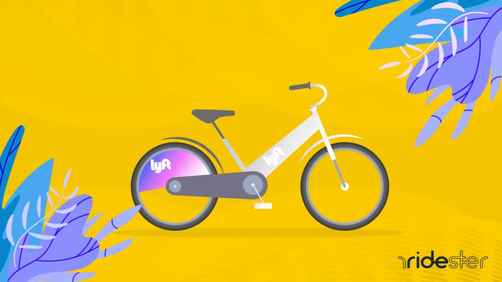 vector graphic showing a lyft bike against a background