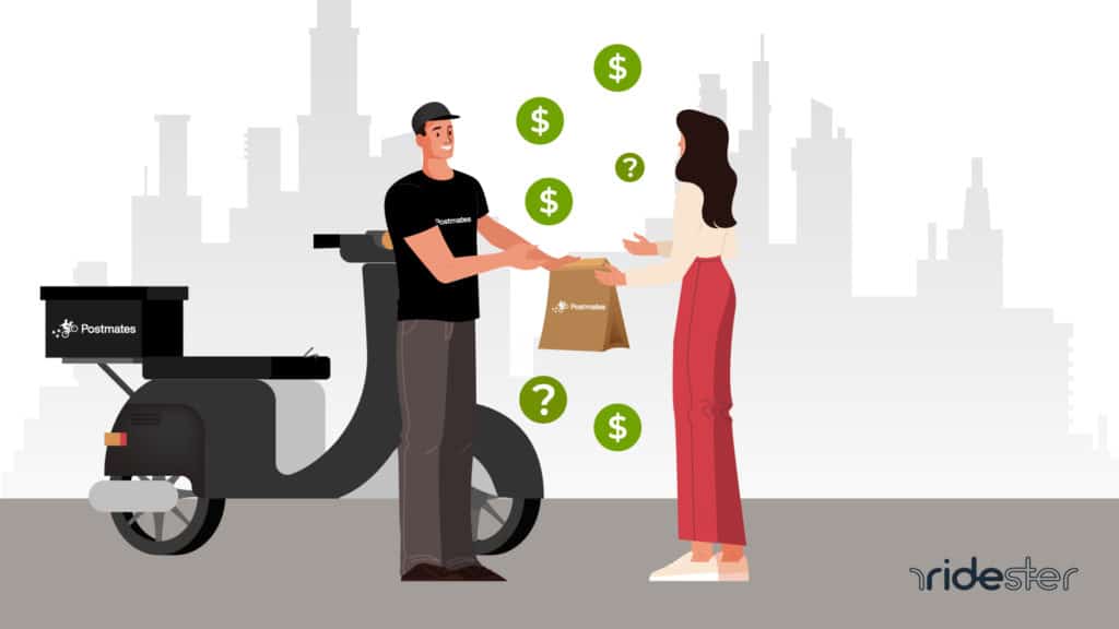 vector graphic showing the postmates cost for an order