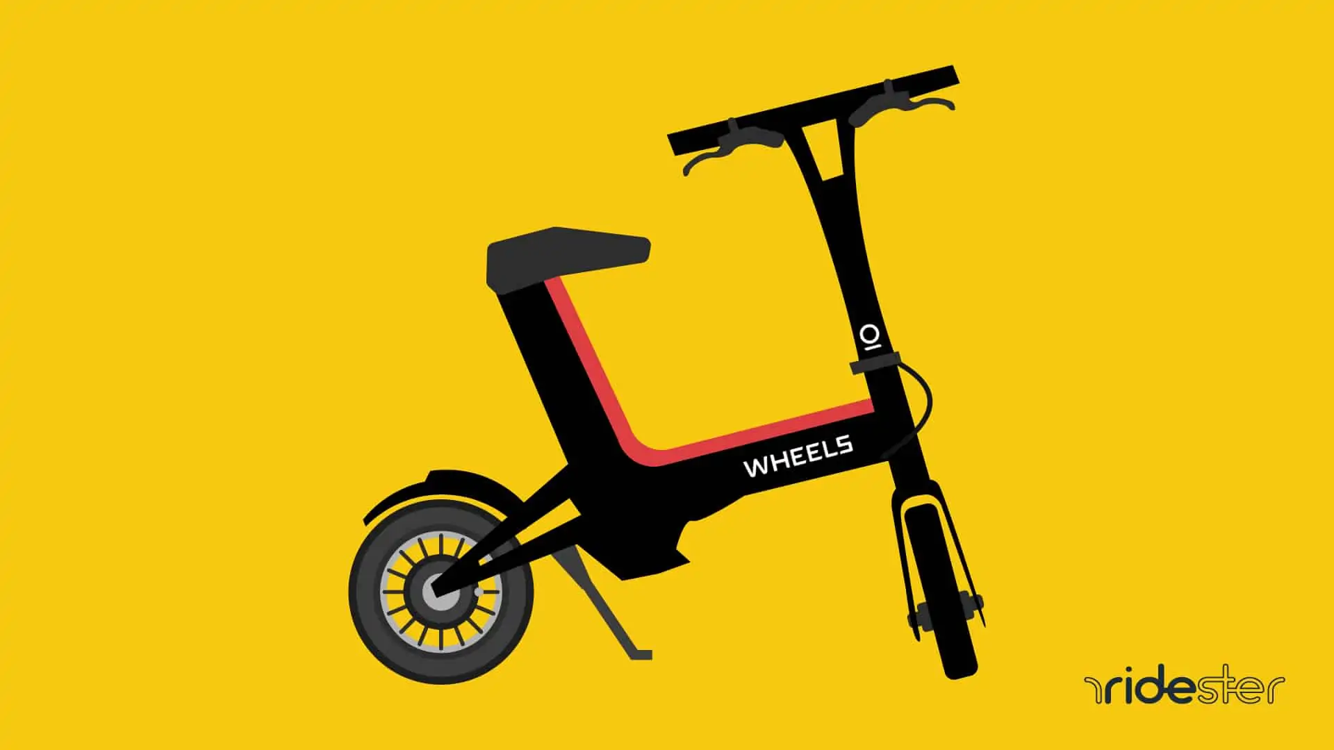 vector graphic showing a wheels electric bike on a sidewalk