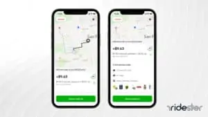 vector graphic showing two instacart demo orders on separate smartphone screens