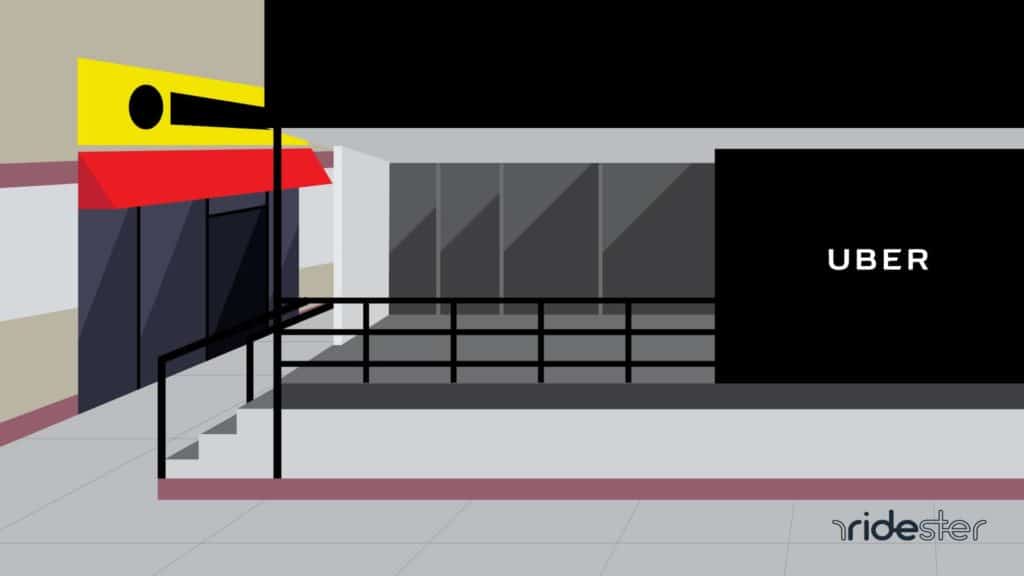 vector graphic showing an Uber greenlight hub building exterior