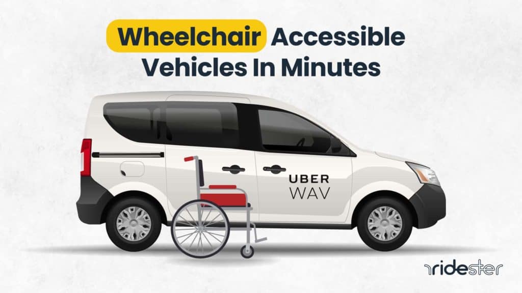 vector graphic showing an Uber WAV vehicle with a wheelchair next to it