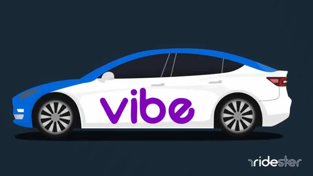 vector graphic showing a vibe rideshare car against a solid background