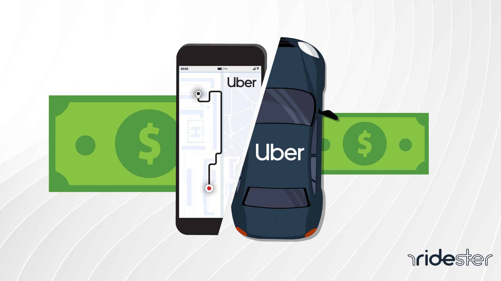 vector graphic showing an illustration of which rideshare service pays the most