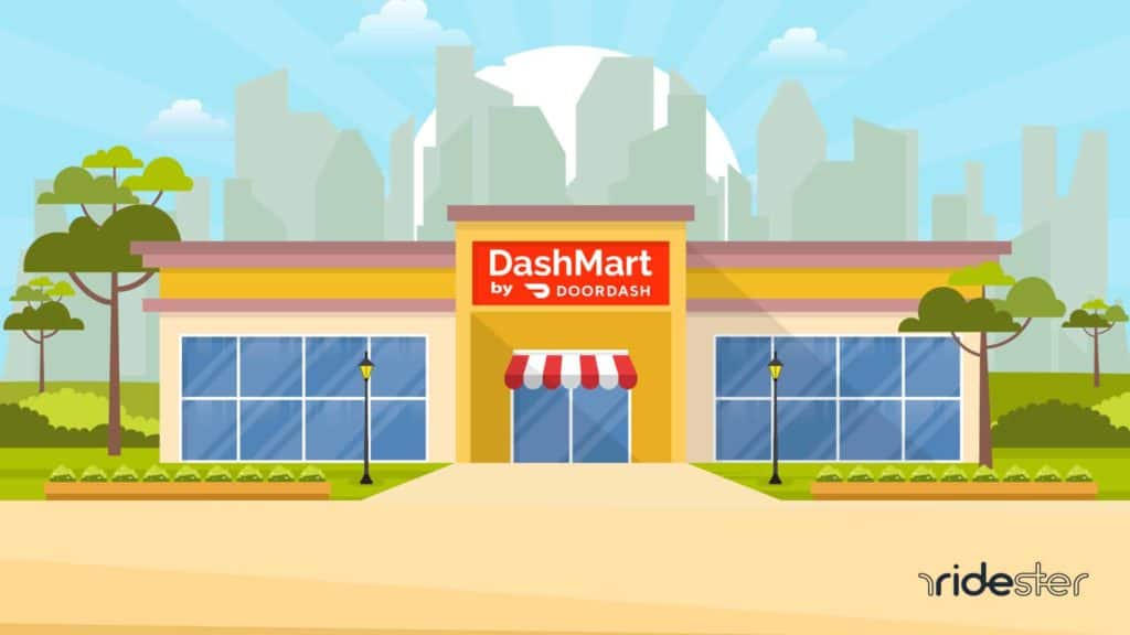 vector graphic showing an illustration of a dashmart storefront