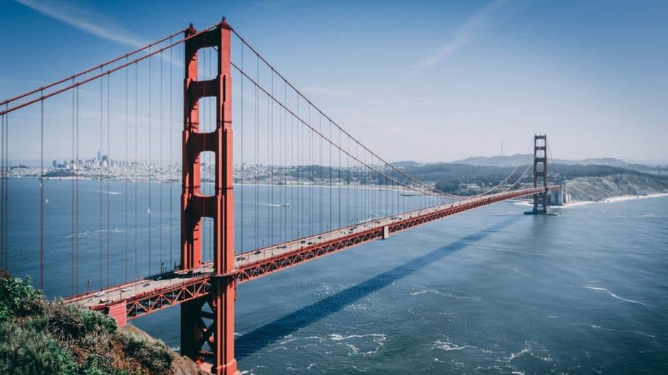 stock image showing the Golden Gate Bridge for the DoorDash address headquarters post on Ridester.com
