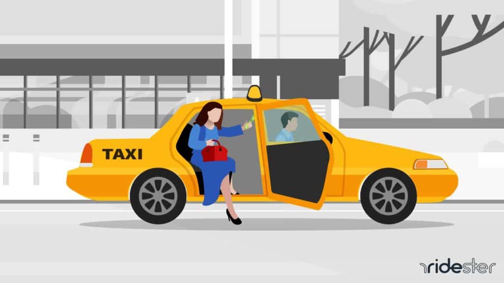 vector graphic illustrating how much to tip taxi drivers