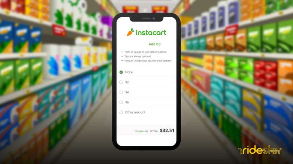 vector graphic for the header of how to change tip on instacart order post