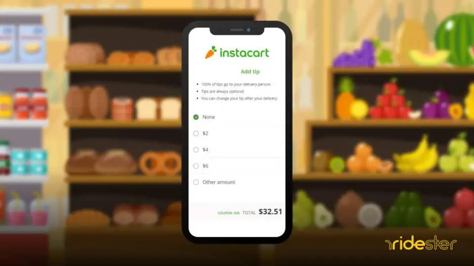 vector graphic for the header of how to change tip on instacart order post