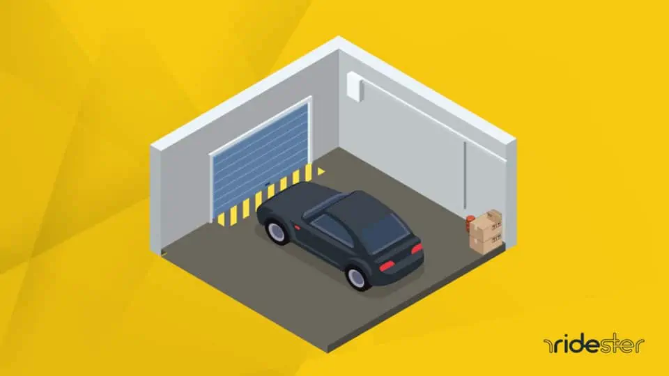 vector graphic showing a vehicle in a long term car storage unit