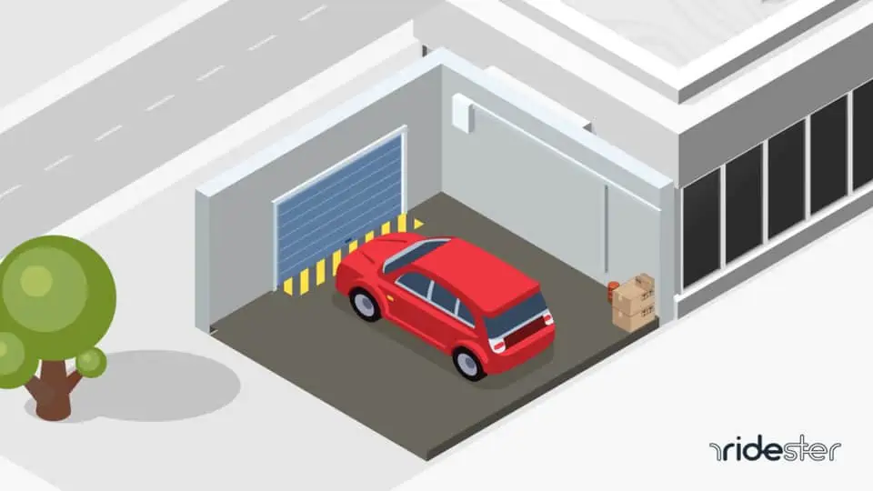 vector graphic showing a vehicle in a long term car storage unit