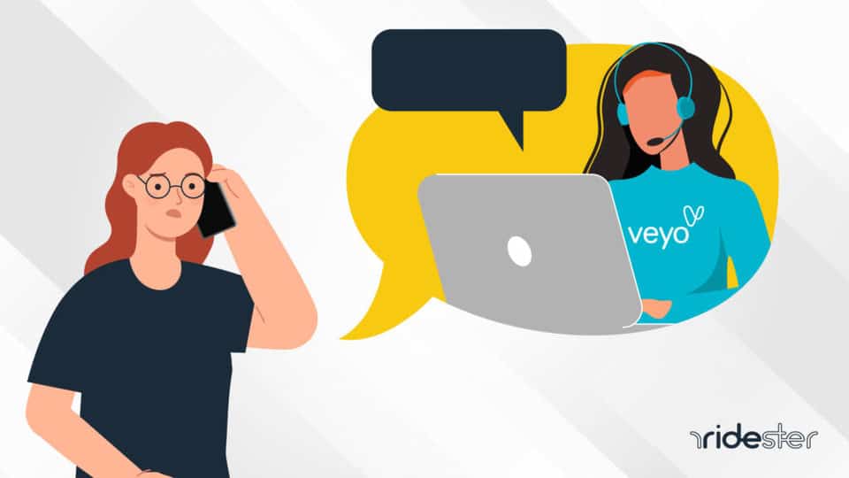 vector graphic showing a Veyo customer using the Veyo phone number to place a customer support call