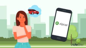 vector graphic showing a confused-looking person wondering is zipcar worth it