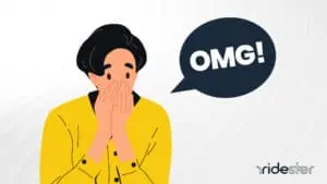 vector graphic showing a woman reacting to the Uber scandals that took place over the years
