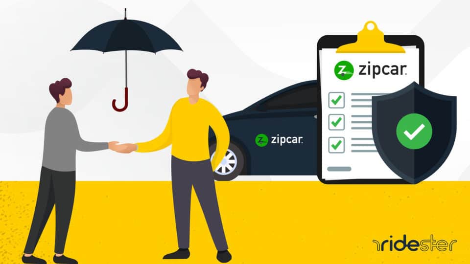vector graphic showing an illustration of zipcar insurance elements