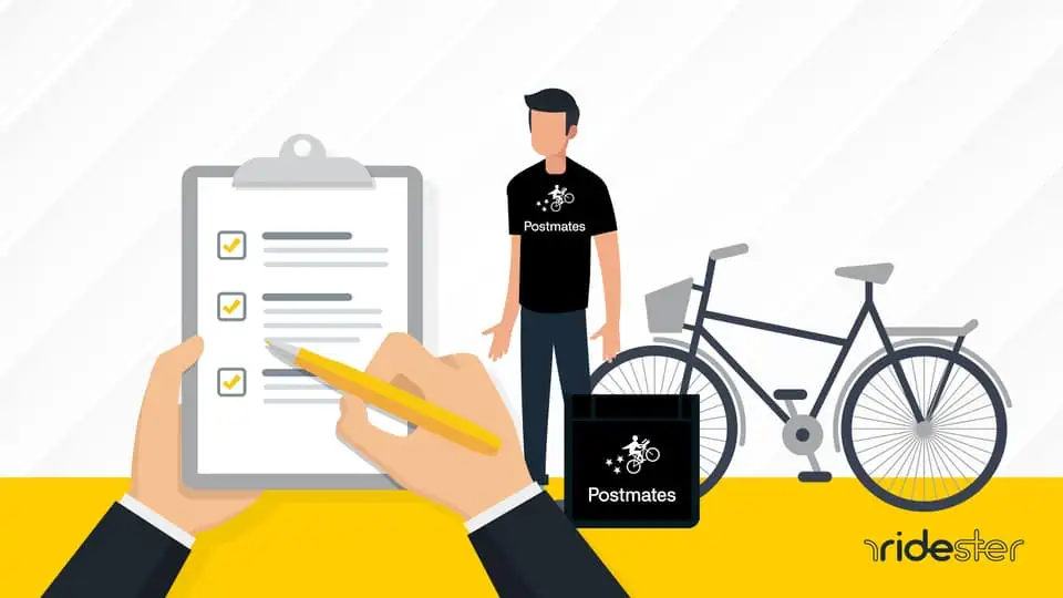 vector graphic showing how long does postmates background check take