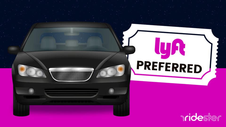 vector graphic showing a Lyft Preferred vehicle next to a blank background