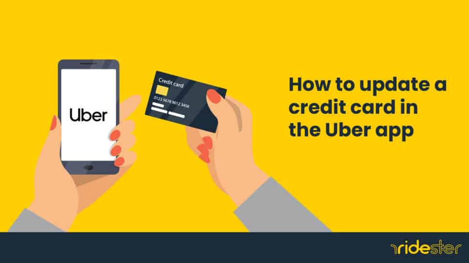vector graphic showing a person doing the uber update credit card process