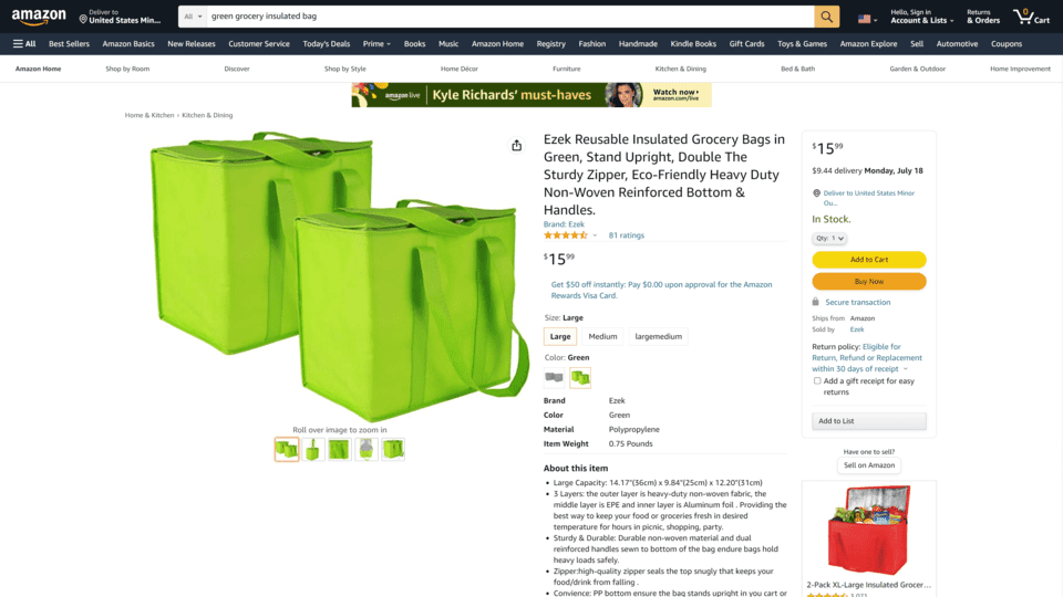 Ezek Reusable Grocery Insulated Bags