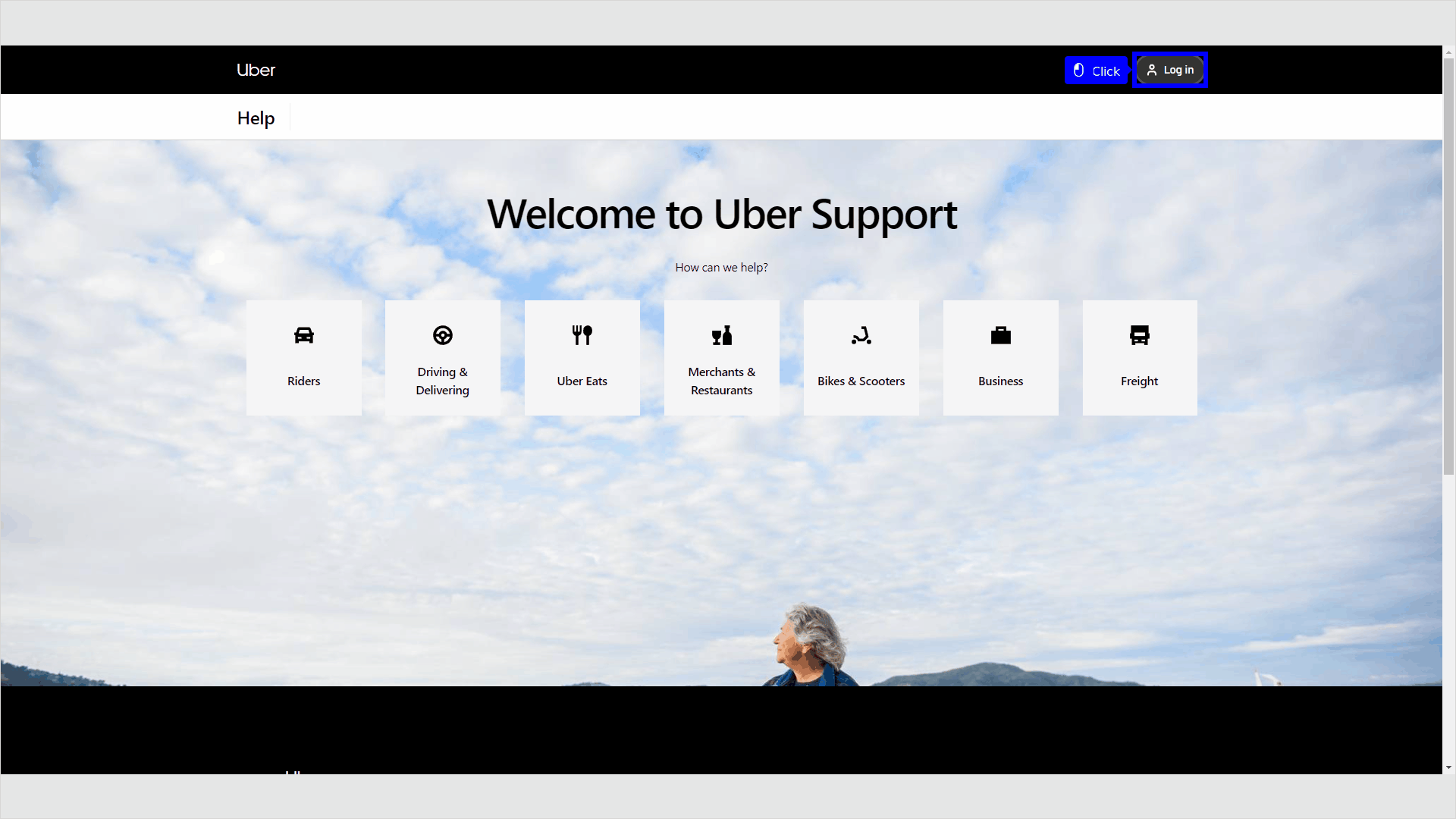 GIF showing how to delete an Uber account using the Uber Website