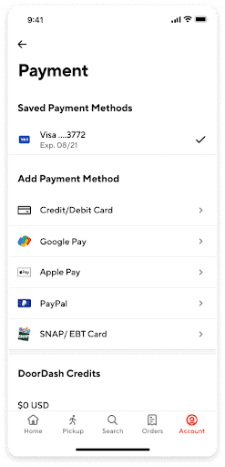 how to add an ebt card to doordash