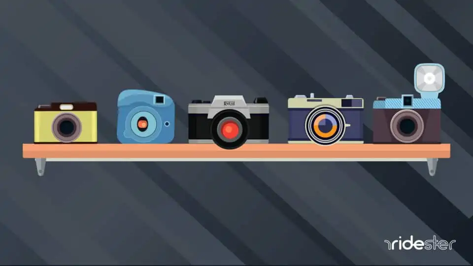 vector graphic showing a handful of the best car cameras side by side next to one another in a line