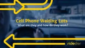 a header graphic showing the words "cell phone waiting lot" text against a ridester-themed background