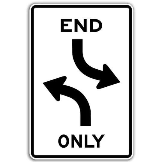 center turn lane sign