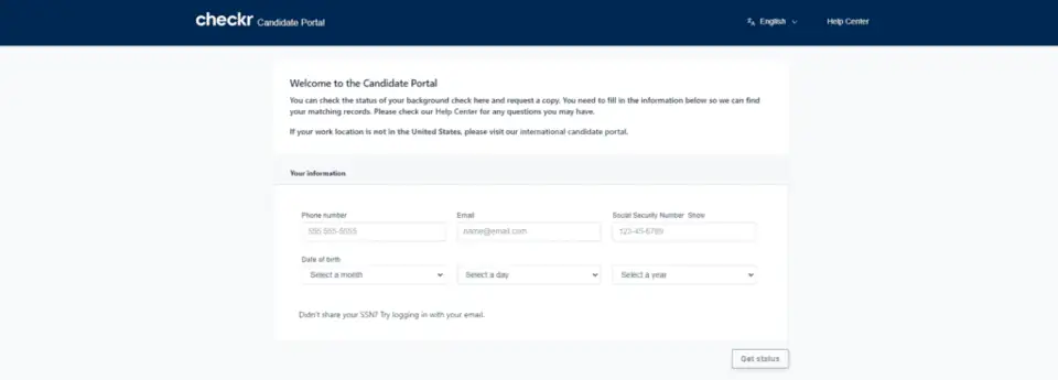 a screenshot of the Checkr candidate portal - how to check the status of the Uber background check