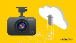 vector graphic showing an illustration of dash cams with cloud storage