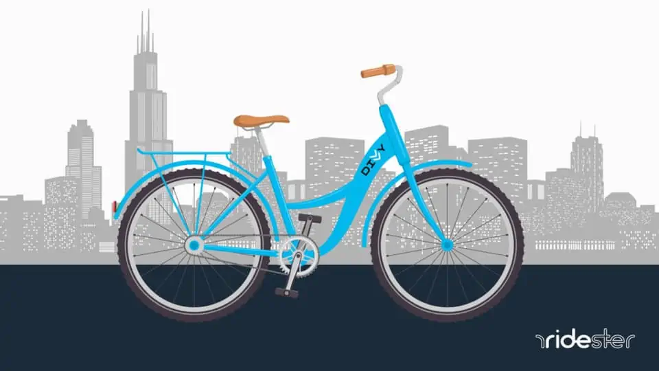 vector graphic showing a divvy bikes chicago image