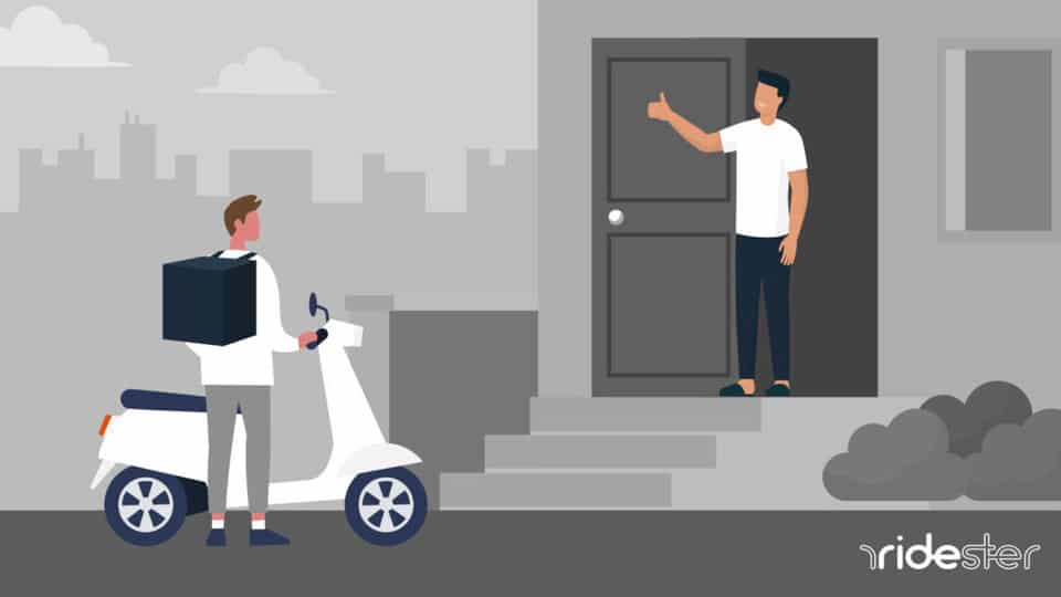 vector graphic showing an illustration of doordash delivery