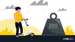vector graphic showing an illustration of the best electric scooters for 300 pounds
