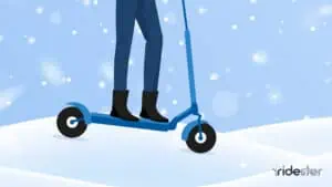 vector graphic showing an illustration of electric scooters in snow