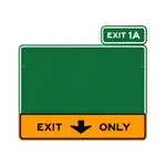 Exit Only Highway Sign