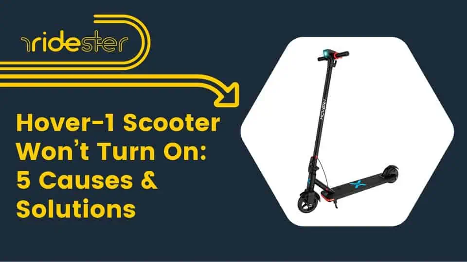 custom graphic showing an illustration of a hover-1 scooter won't turn on