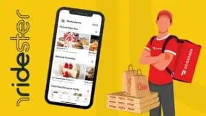 image showing an illustration of how to use DoorDash to order food