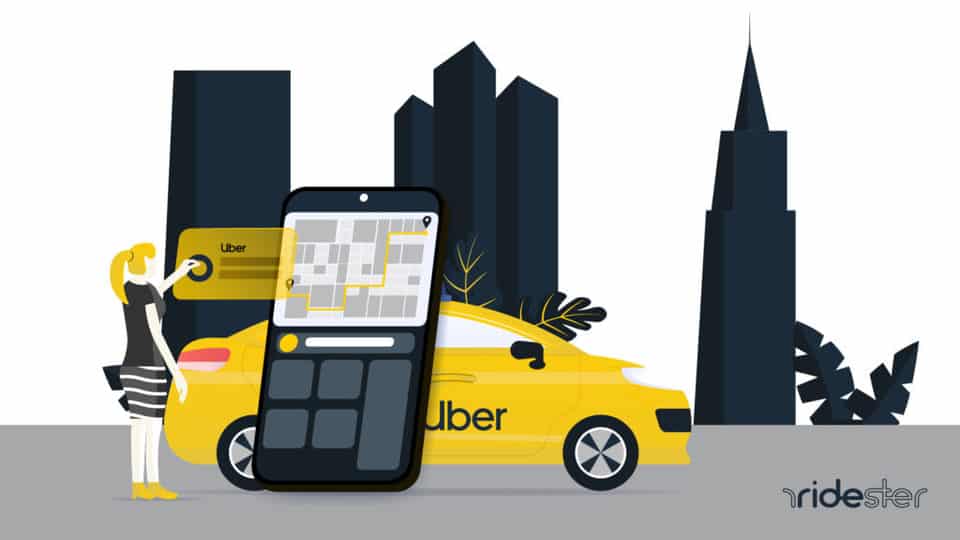 vector graphic showing an illustration of how far will uber take you