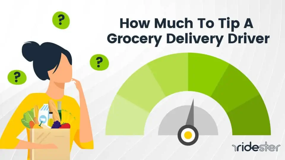 vector graphic showing a scale of how much to tip grocery delivery drivers