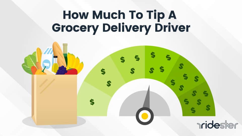 vector graphic showing a scale of how much to tip grocery delivery drivers