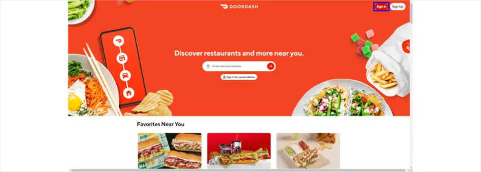image showing how to delete doordash accounts using the website