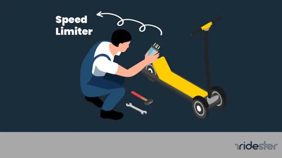 vector graphic showing an illustration of how to remove speed limiter on an electric scooter