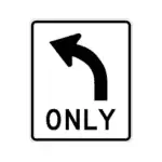 left turn only sign