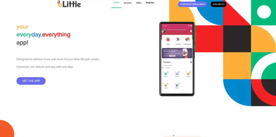 screenshot of the little cab homepage