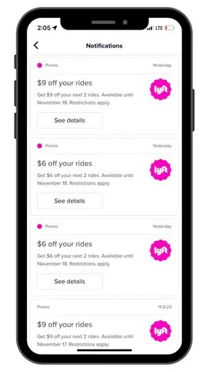 an image showing the results of a free lyft ride hack - free credit within a rider account